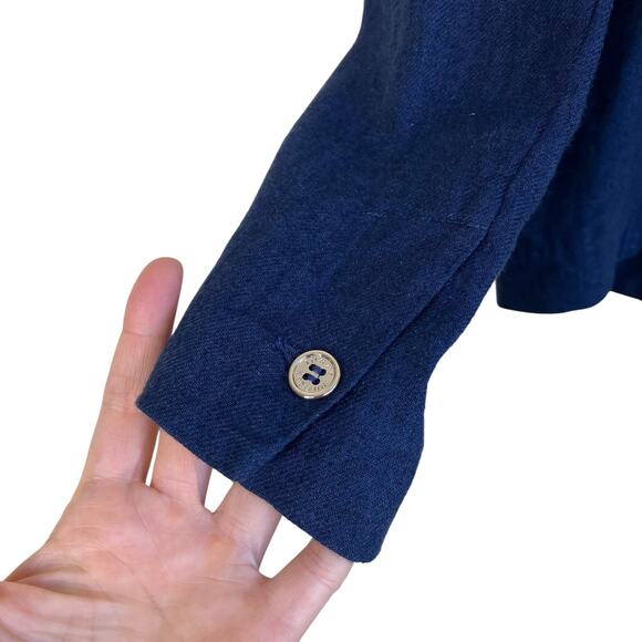 Tommy Hilfiger Sz L Linen Blend Navy Single Breasted Lightweight Blazer Relaxed - Picture 4 of 16